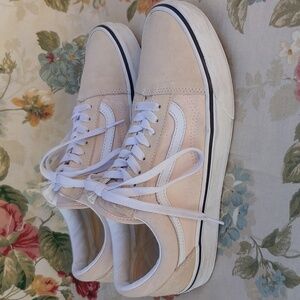 Vans Old Skool Creme Brule Beige Canvas Suede Sneakers Unisex Men's 9 Women 10.5